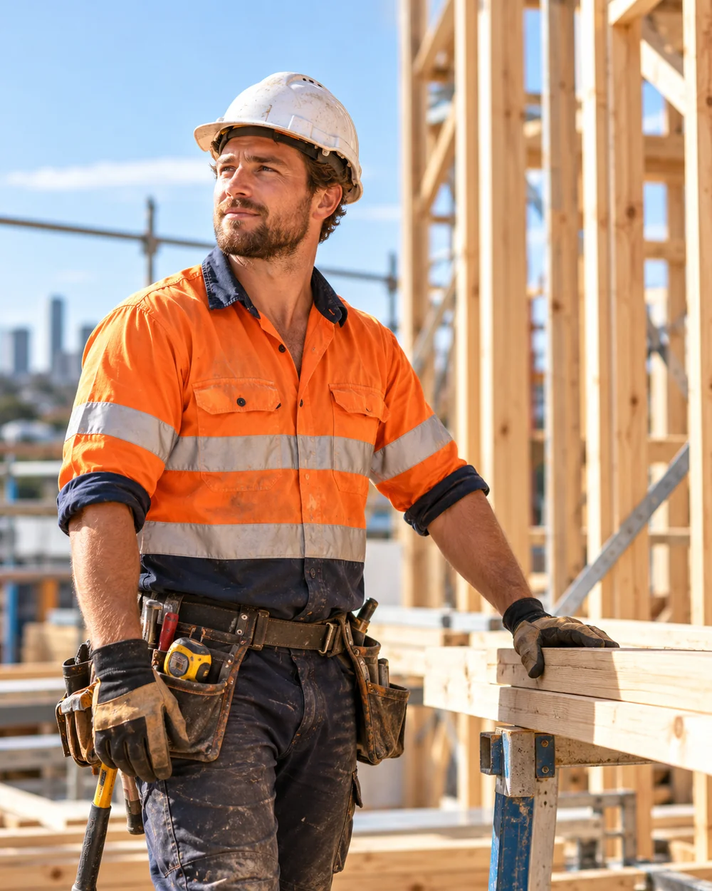 Labourer or carpenter working on a Sydney construction site