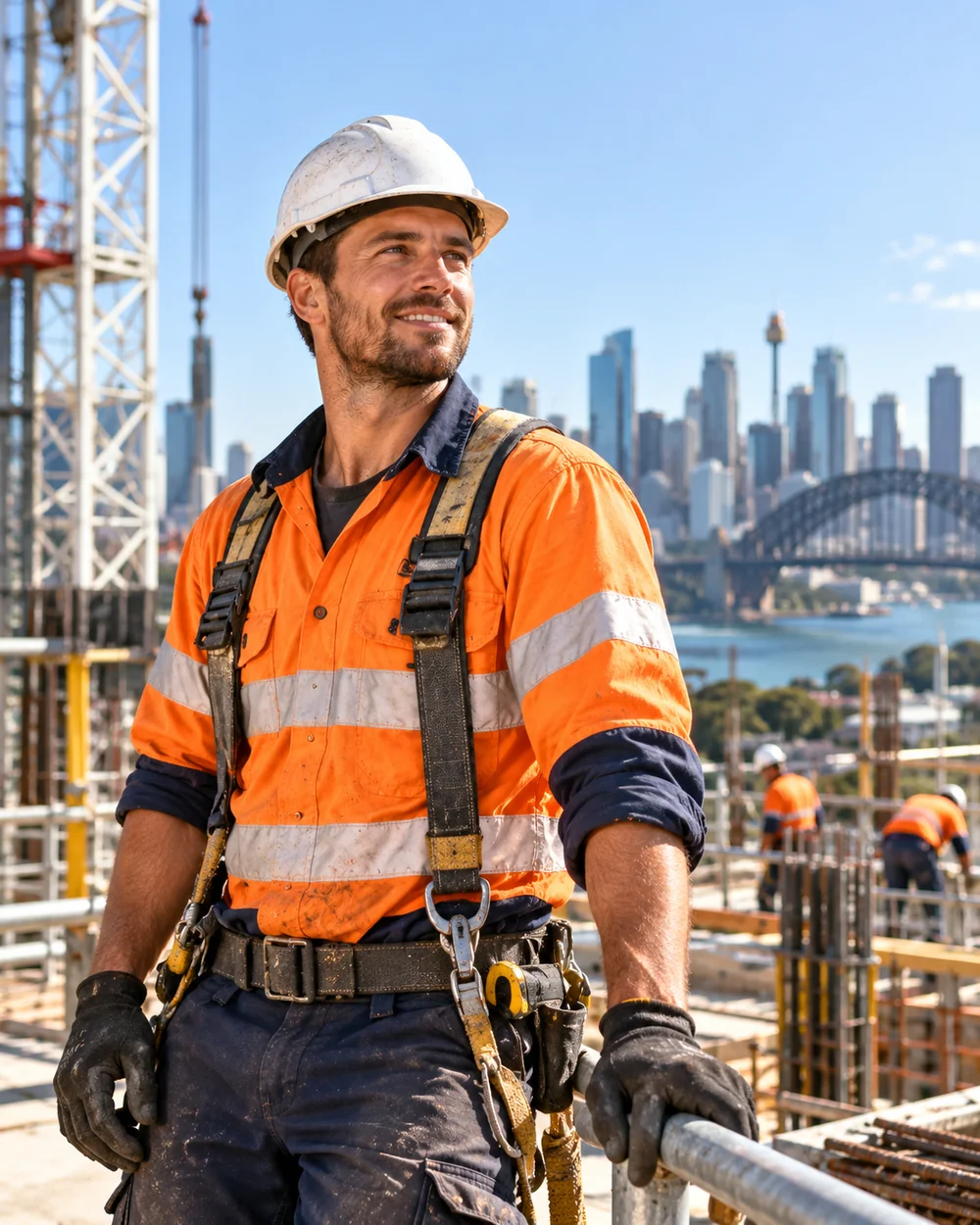 People working on a construction site in Sydney
