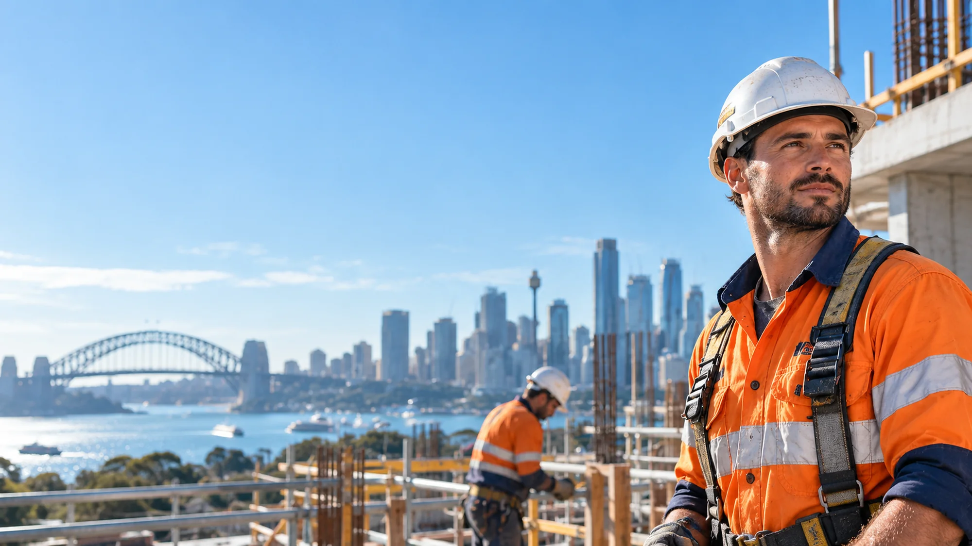 Construction and skilled trades team working at a Sydney site