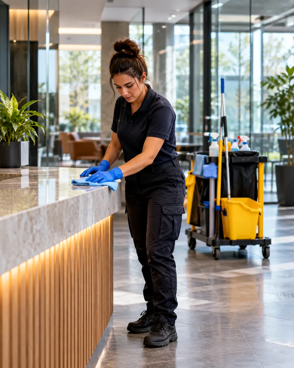 Commercial facilities cleaning team